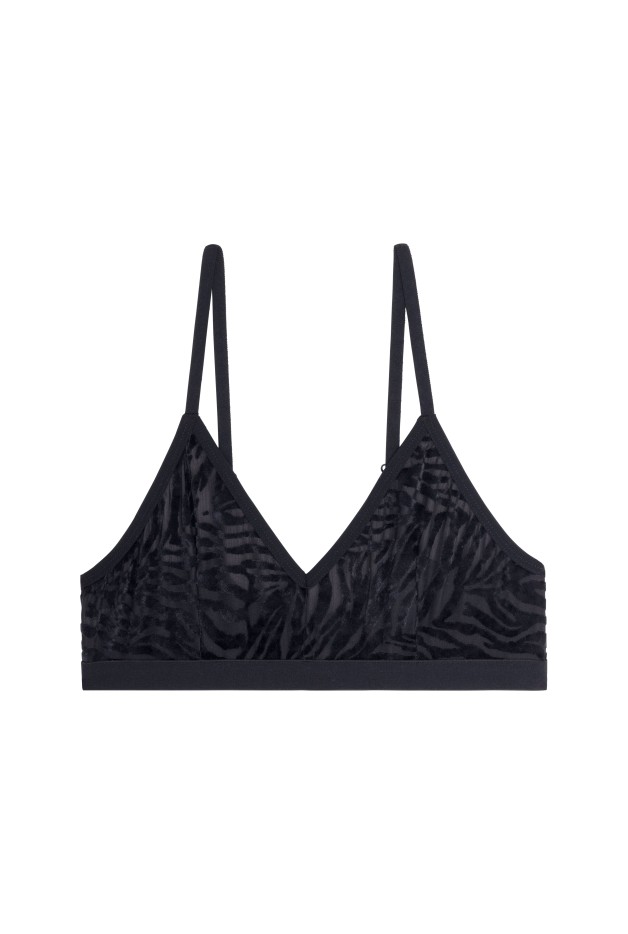Brassière En Tulle Zèbre Noir