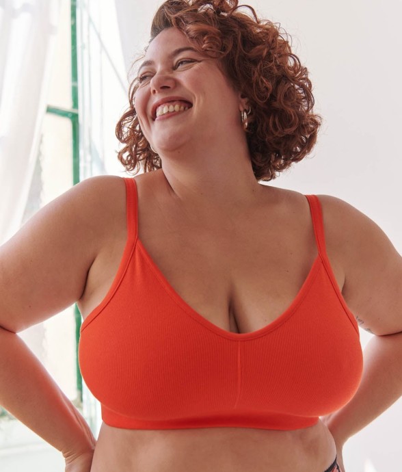 Brassière Uni Coton Bio Rouge