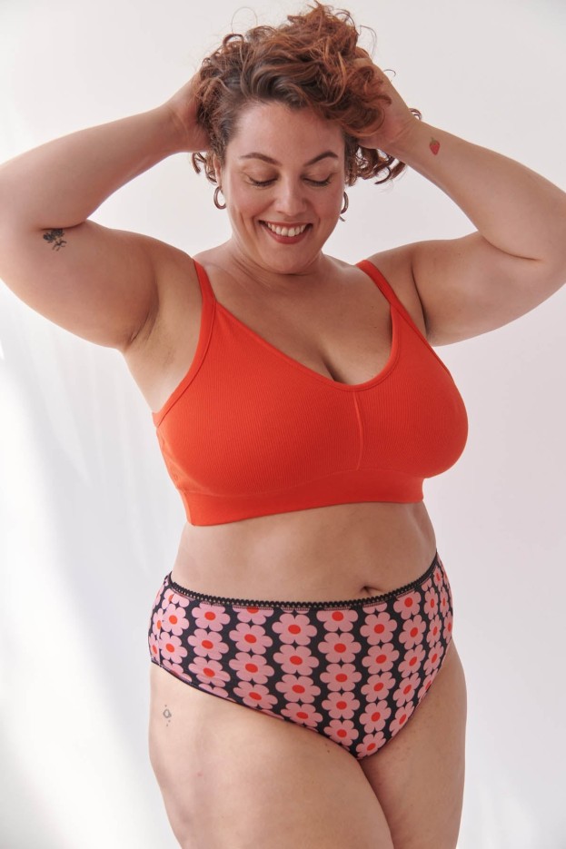 Brassière Uni Coton Bio Rouge