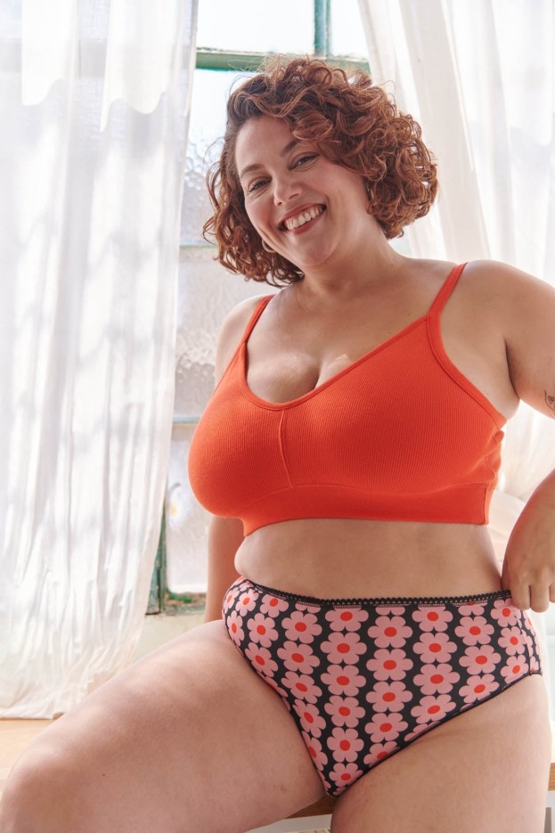 Brassière Uni Coton Bio Rouge