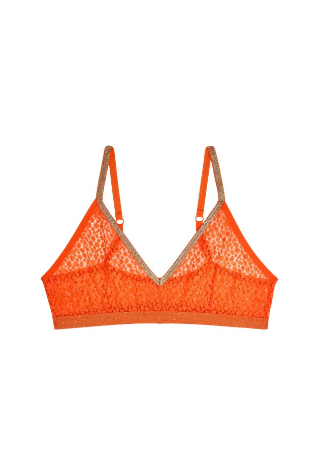 Brassière Dentelle Lurex Orange