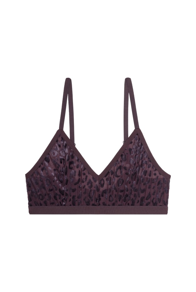 Brassière En Tulle Léopard Prune