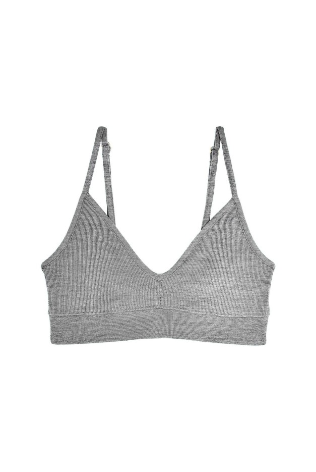 Brassière Coton Bio Gris Chiné