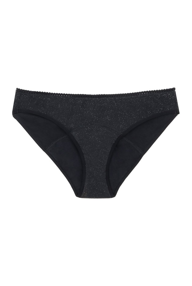 Culotte Menstruelle Flux Abondant Gots Paillettes Noir