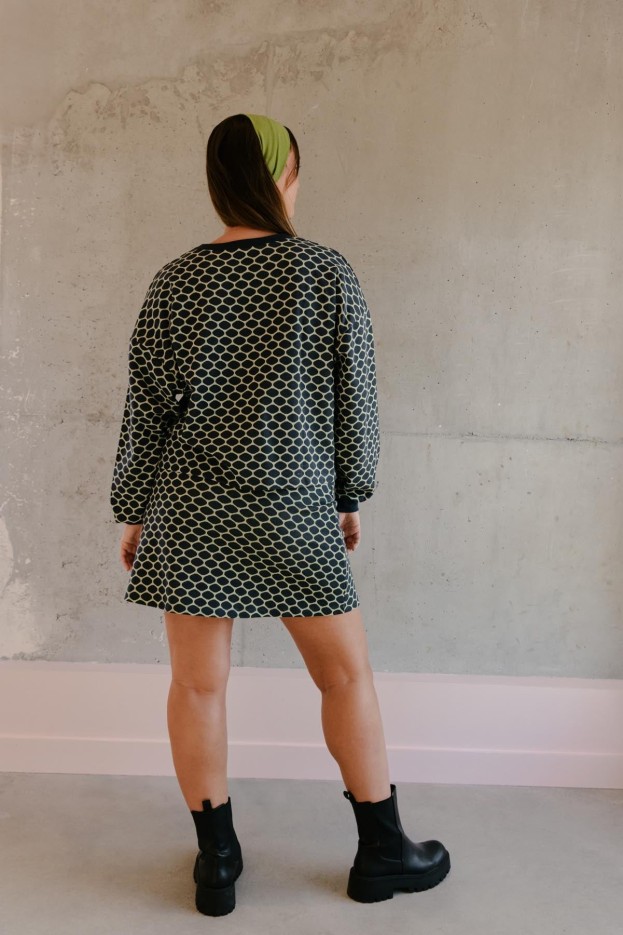 Jupe Courte En Maille Coton Imprimé Bee