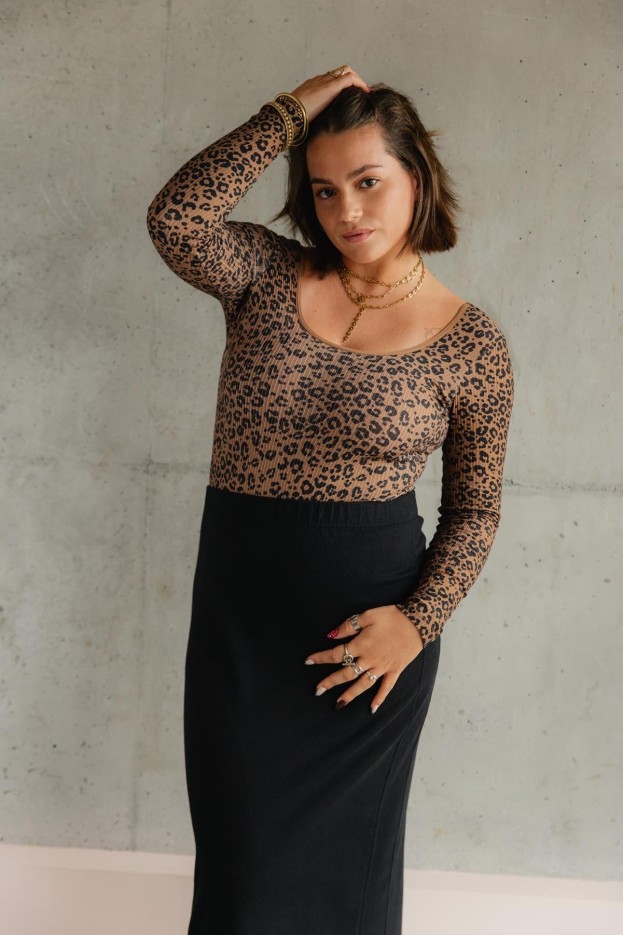 Jupe Longue En Maille Coton Uni Maille Noir