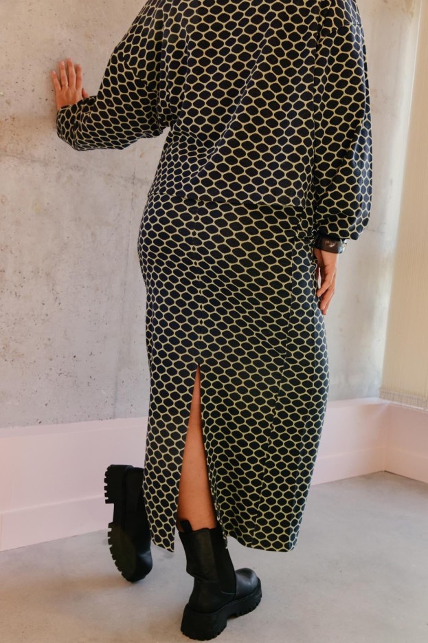 Jupe Longue En Maille Coton Imprimé Bee