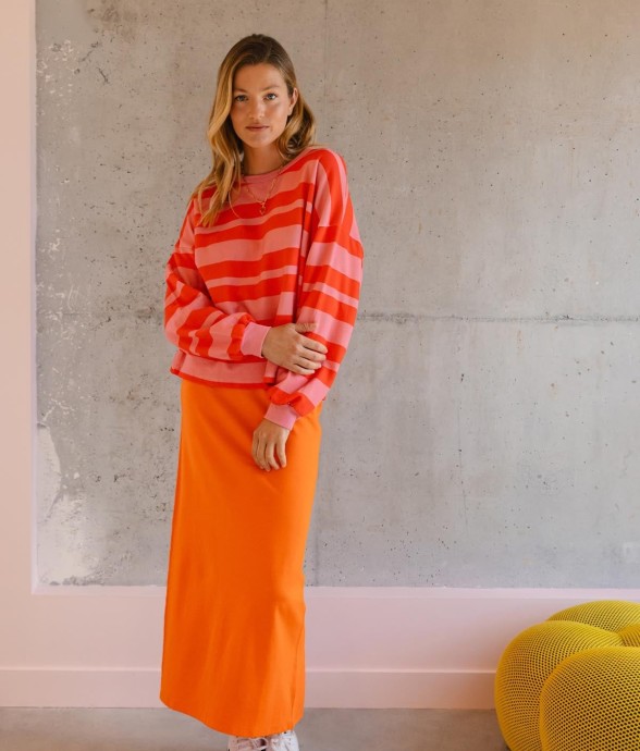 Jupe Longue En Maille Coton...