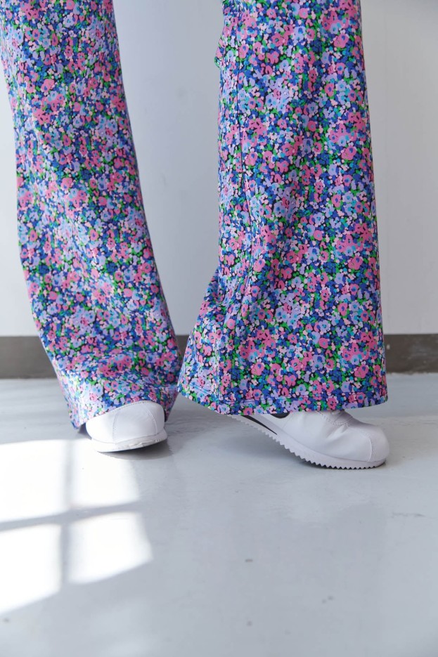 Pantalon Évasé Coton Confettis Violet