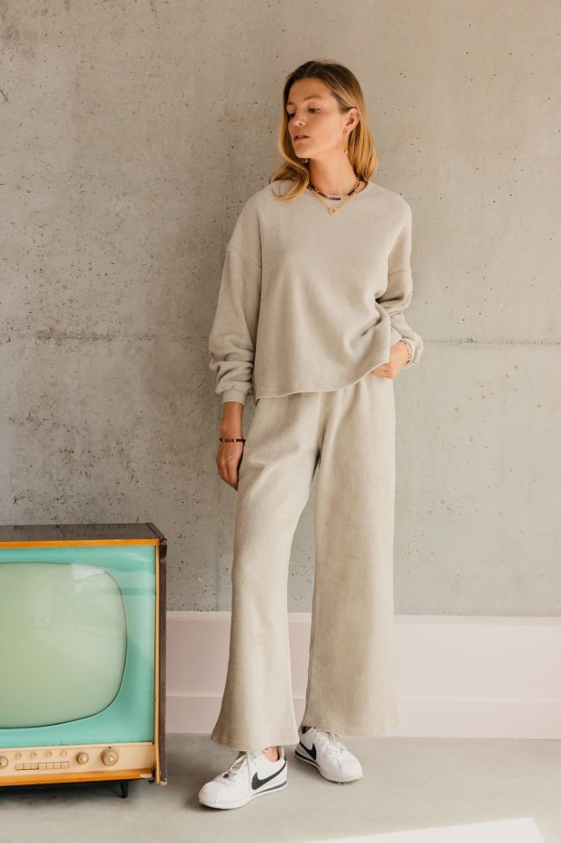 Pantalon Coton Cocoon Beige