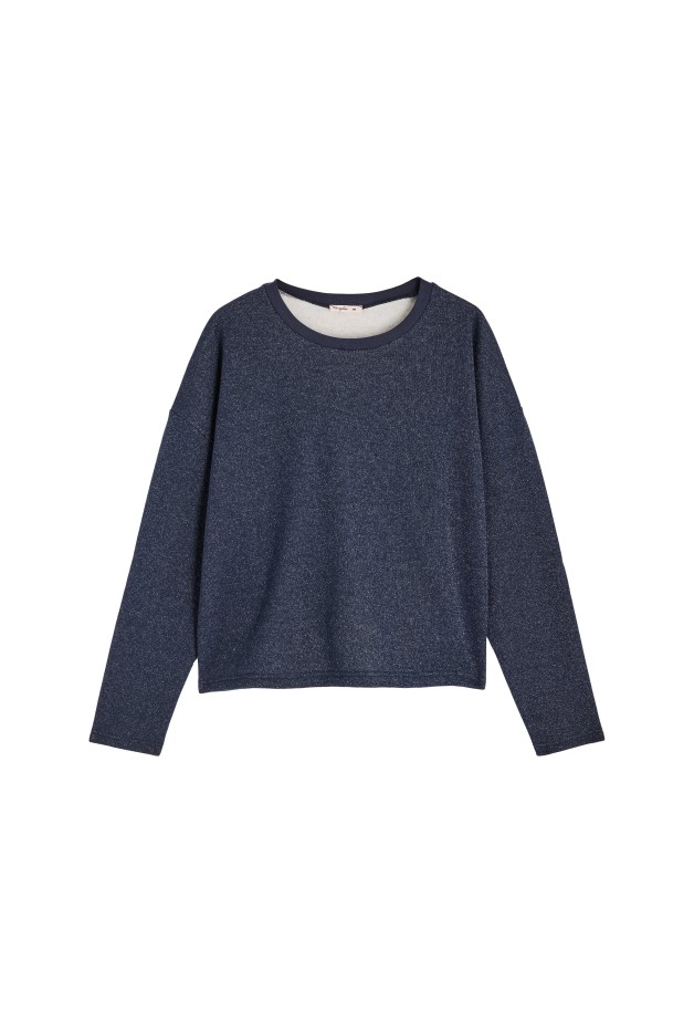 Sweat À Paillettes - Bleu Nuit Paillettes Bleu