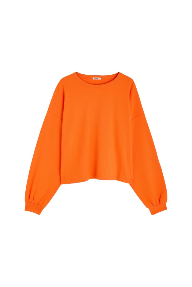 Sweat En Coton Maille Orange