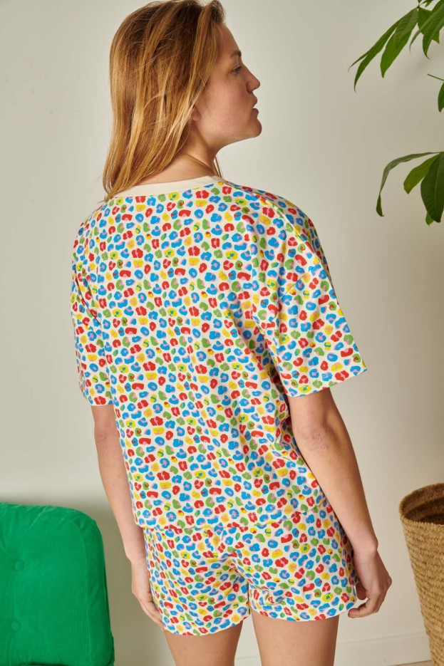 Pyjama Short En Coton Léopardo