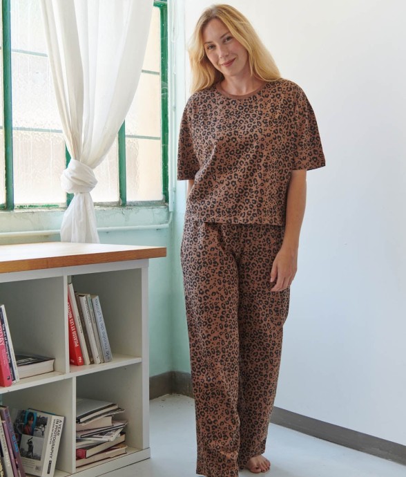 Pyjama Long Coton Léopard...