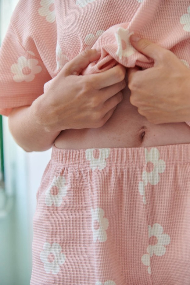 Pyjashort Coton Nid D'Abeille Monique Rose