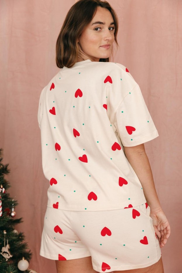 Ensemble Pyjama Short Coton Bio Petit Cœur
