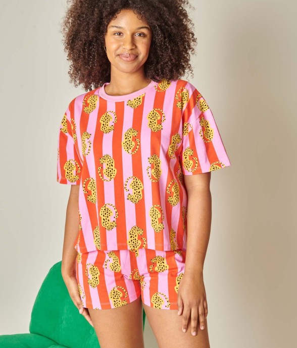 Pyjama Short En Coton Léo...