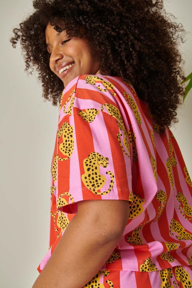 Pyjama Short En Coton Léo Rayures