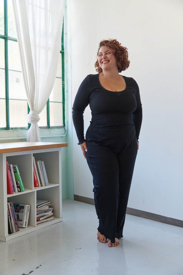 Pyjama Long Coton Pointelle Noir