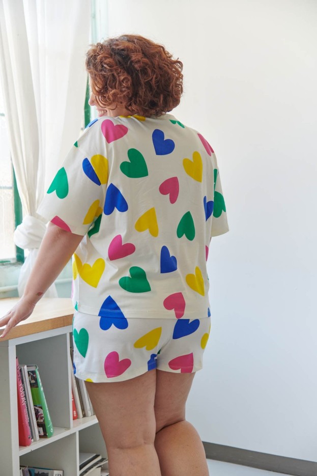 Pyjama Short En Coton Big Love Beige