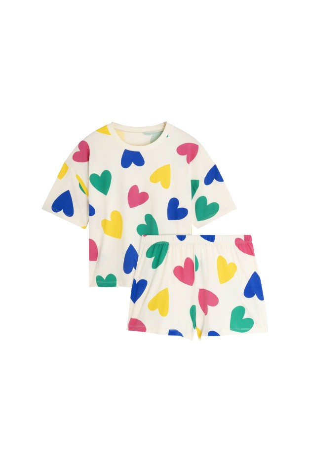 Pyjama Short En Coton Big Love Beige