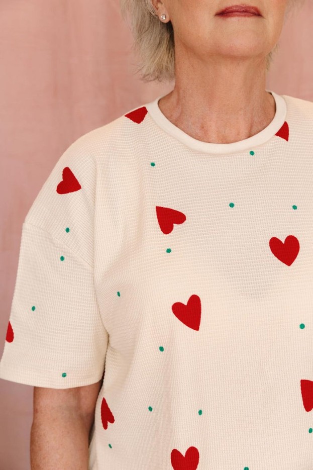 Ensemble Pyjama Long Gaufré Coton Bio Petit Cœur