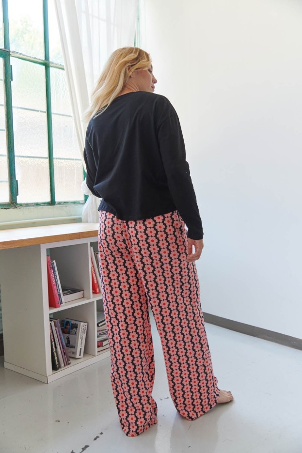 Pyjama Manches Longues Coton Monique Noir