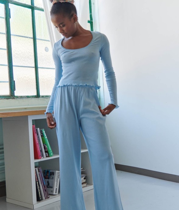 Pyjama Long Coton Pointelle...