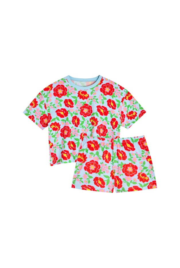 Pyjama Short En Coton Rosa Bleu