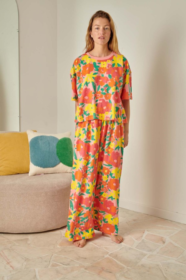 Pyjama Long Coton Allamanda Rose
