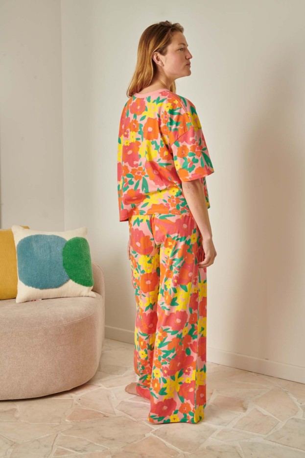 Pyjama Long Coton Allamanda Rose