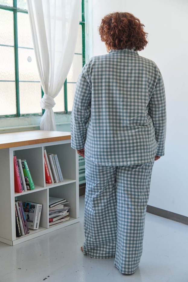 Pyjama Long Coton Flanelle Vert