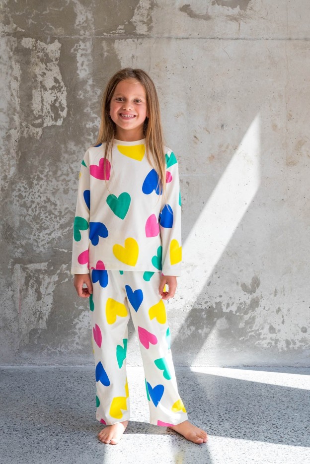 Pyjama Enfant Coton Bio Big Love Beige