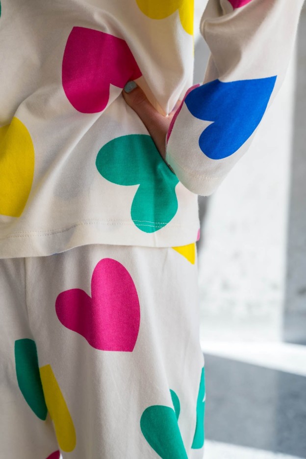 Pyjama Enfant Coton Bio Big Love Beige