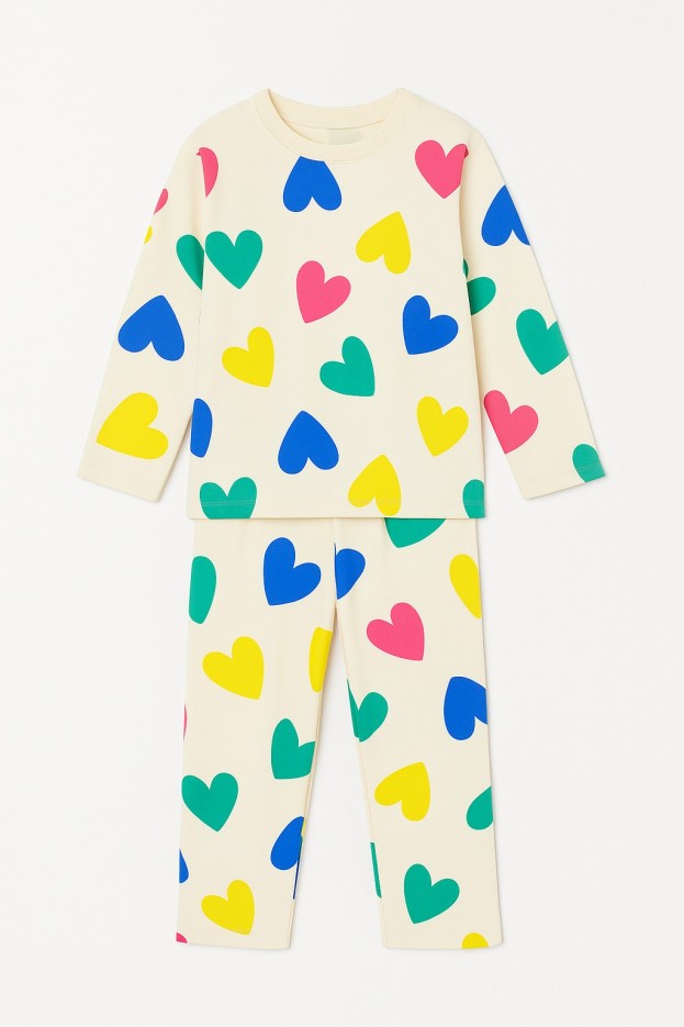 Pyjama Enfant Coton Bio Big Love Beige