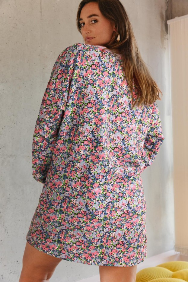 Robe Sweat Coton Bio Imprimé Confettis Violet