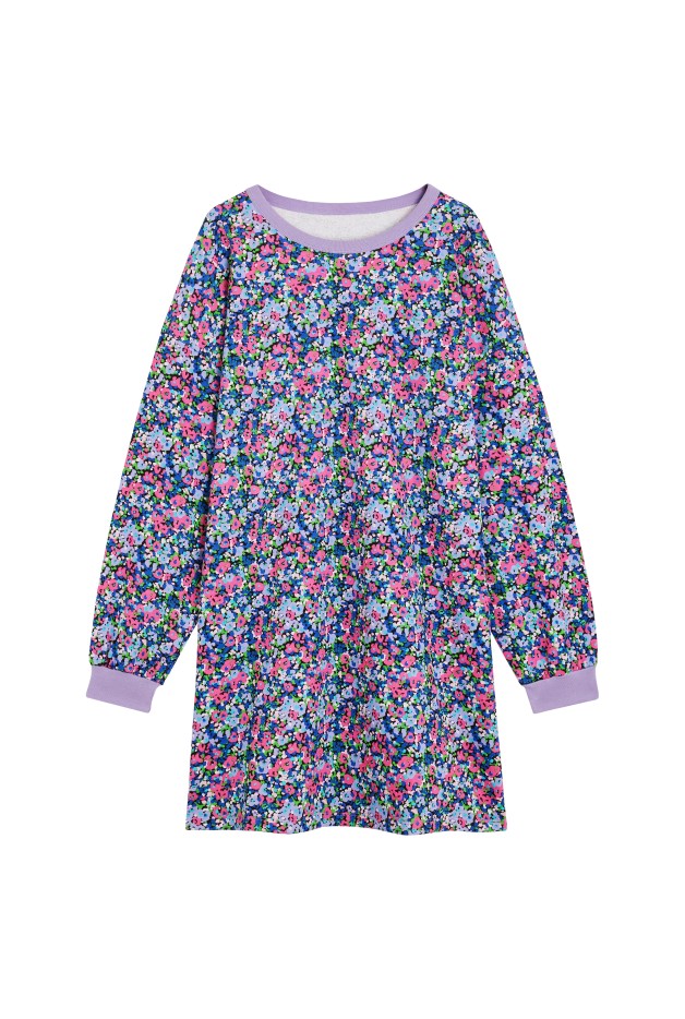 Robe Sweat Coton Bio Imprimé Confettis Violet