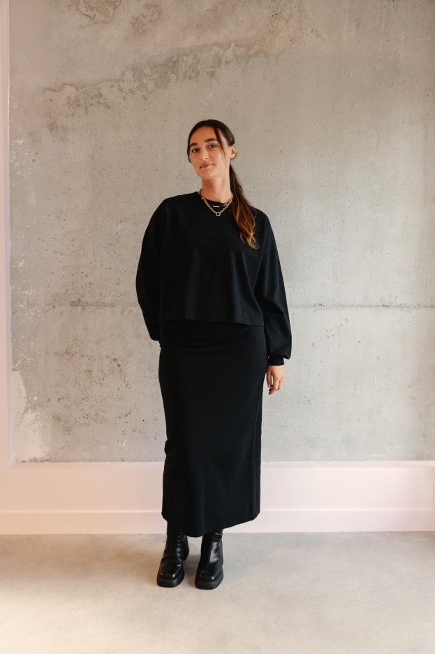 Sweat En Coton Maille Noir