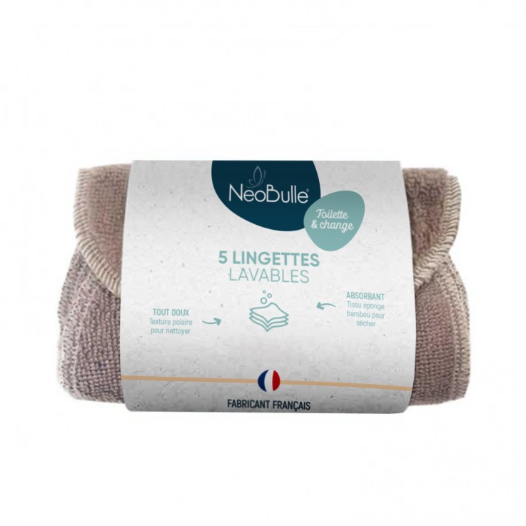 Lot de 5 lingettes lavables