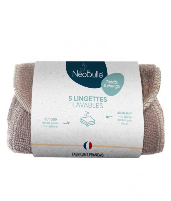 Lot de 5 lingettes lavables