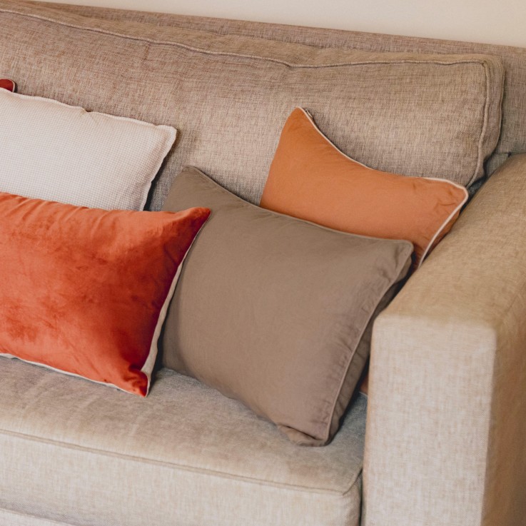 Housse de coussin en chanvre lavé