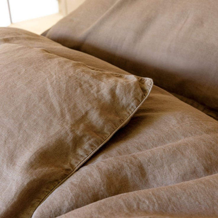 Housse de coussin en chanvre lavé