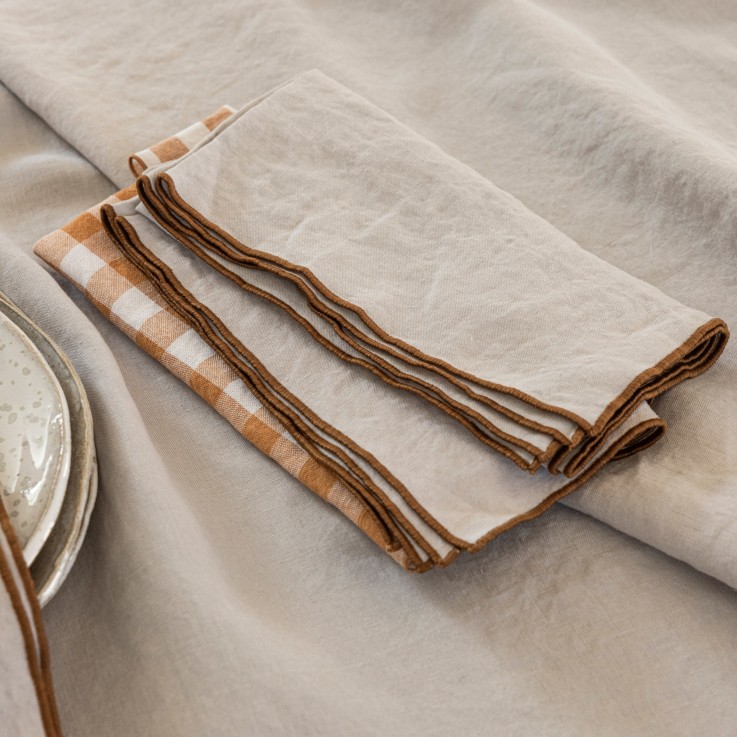 Lot de 2 serviettes de table en lin lavé