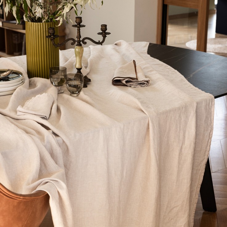 Nappe en lin lavé tissé