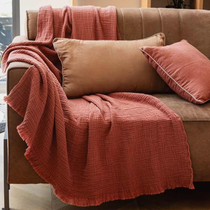 Plaid en gaze de coton