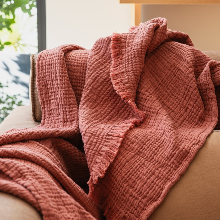 Plaid en gaze de coton