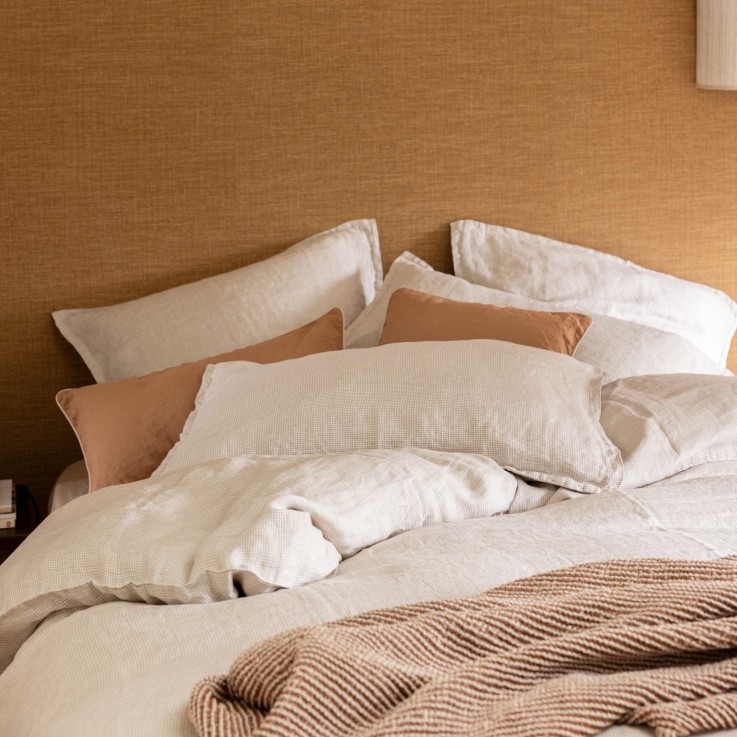 Housse de couette en lin lavé tissé