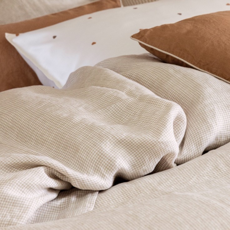 Housse de couette en lin lavé tissé