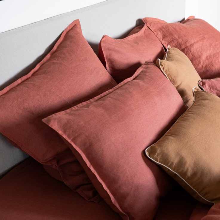 Taie d'oreiller en chanvre lavé