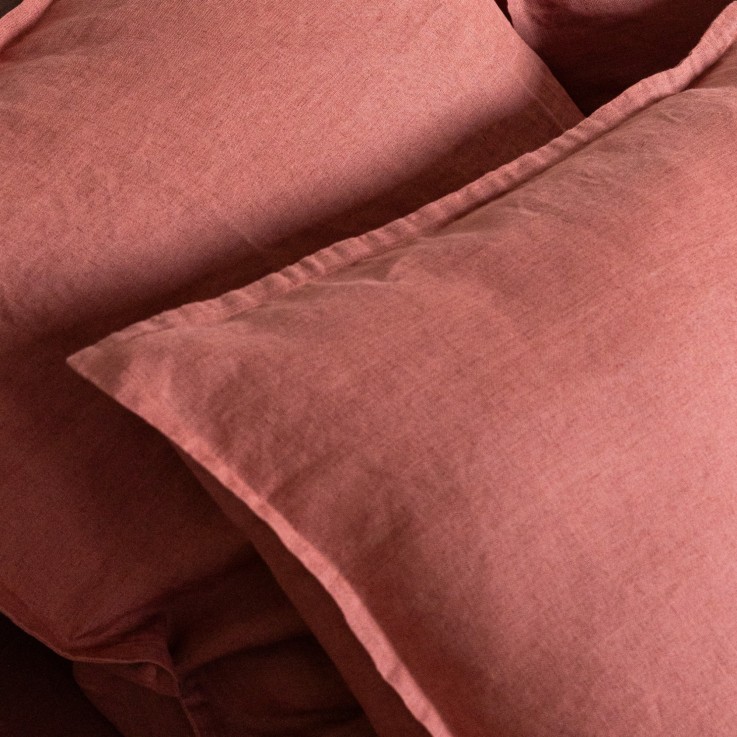 Taie d'oreiller en chanvre lavé